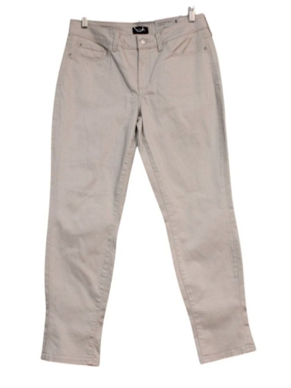 NWT NYDJ Jeans Size 8 Beige Stretch Denim Convertible Ankle Slimming Comfort